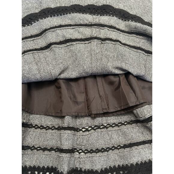 Vintage Talbots Wool Rayon Silk Blend Brown Crochet Midi Skirt Size 14 34” Waist - Picture 5 of 8